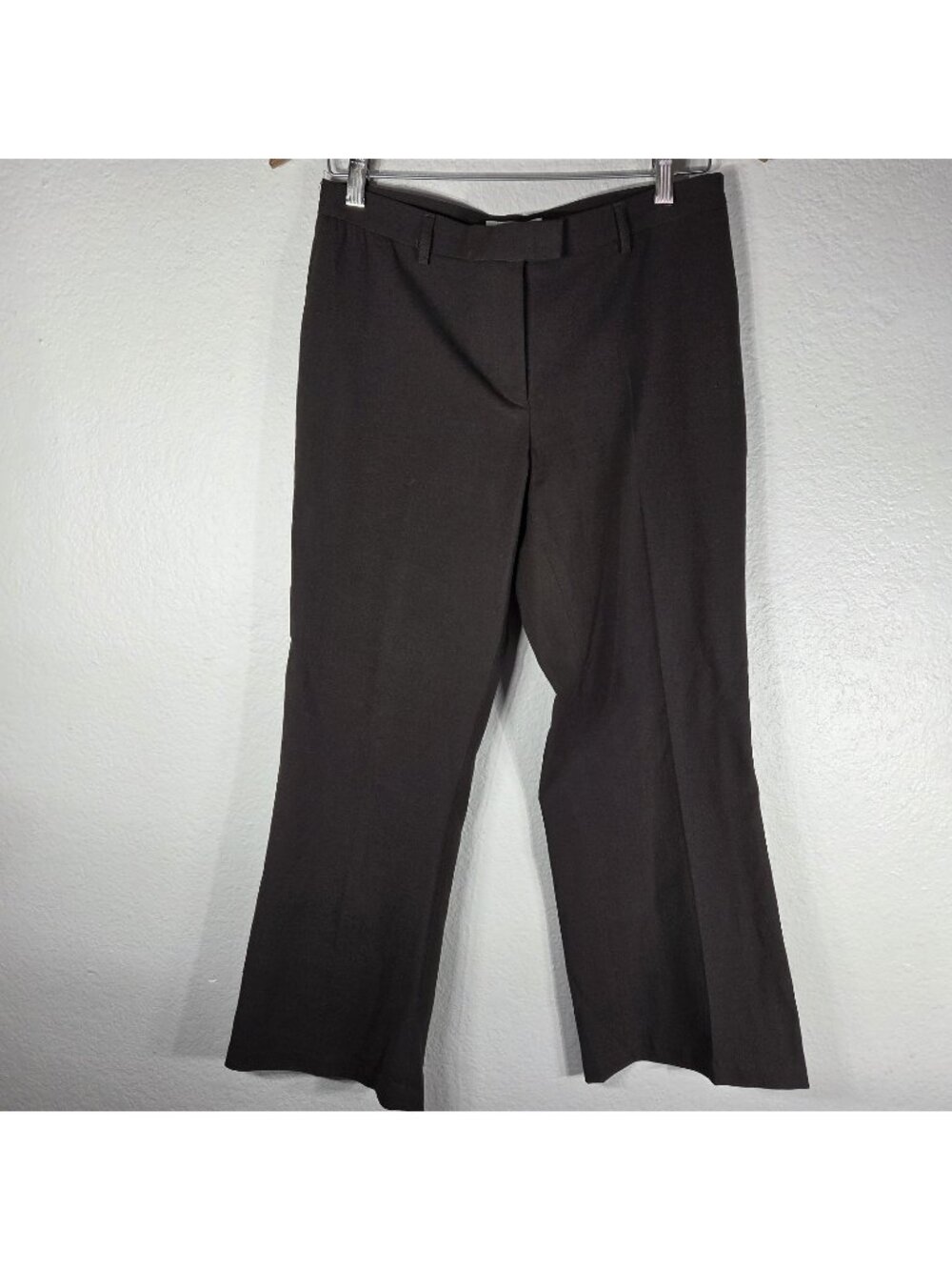 Hugo Buscati Womens Size 10 Dark Brown Straight Leg Dress Pants Wool Blend